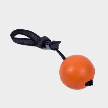 Orange Petface Seriously Strong Solid Rubber Rope Ball Dog Toy