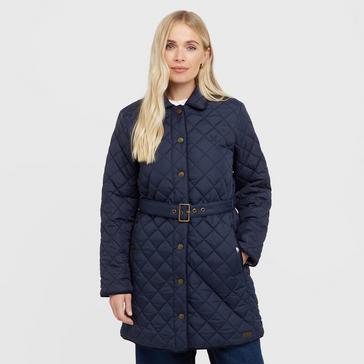 Navy Crew clothing Women’s Belted Diamond Quilted Jacket