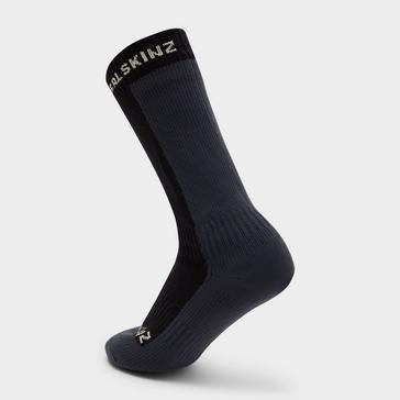 Black Sealskinz Unisex Starston Waterproof Cold Weather Mid-Length Sock
