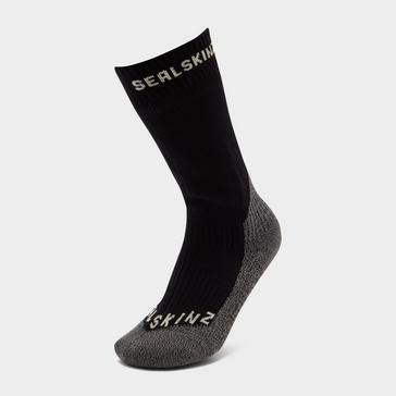 Black Sealskinz Unisex Waterproof Extreme Cold Weather Mid Length Sock