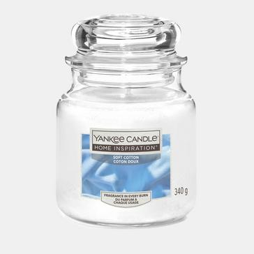 White Yankee candle Soft Cotton Medium Jar