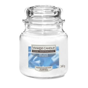 White Yankee candle Soft Cotton Medium Jar