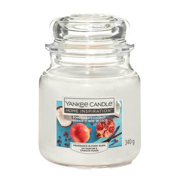 White Yankee candle Pomegranate Coconut Medium Candle 340g