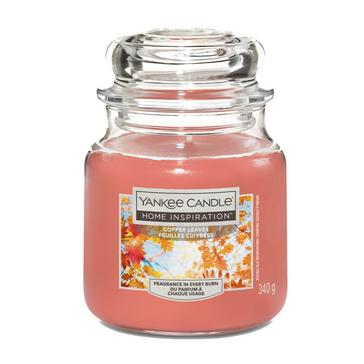 Orange Yankee candle Copper Leaves Medium Jar