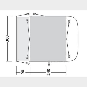 Grey Outwell Waystone 240 Drive Away Awning