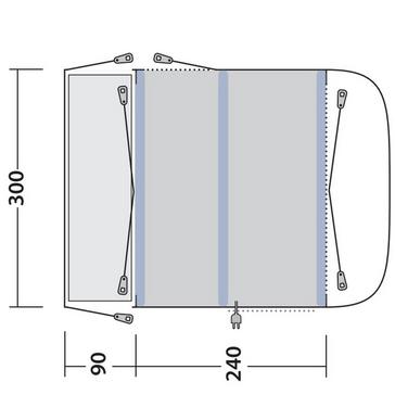 Black Outwell Collingwood 6 Flat Woven Tent Carpet - 360x160cm