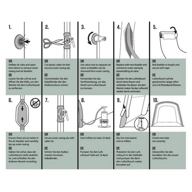 Outwell Air Tube Repair Kit Orange B Blacks