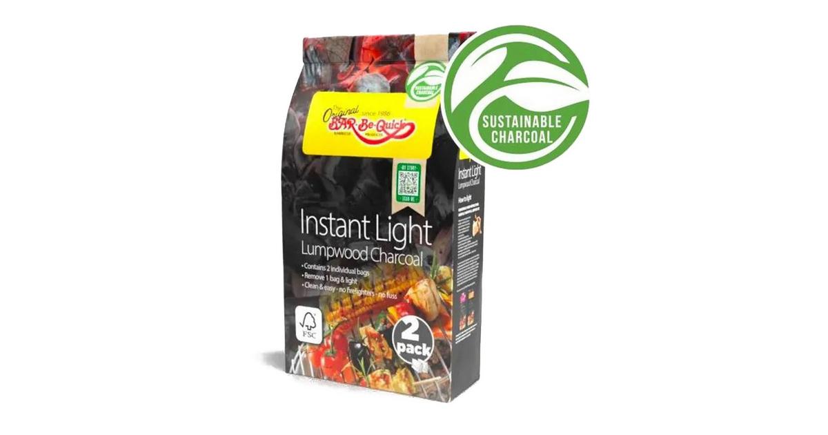 BAR BE QUICK Instant Light Lumpwood Charcoal Twin Pack 2kg