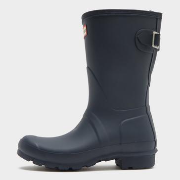 Navy Hunter Women's Short Back Adjustable Wellington Boots