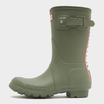 Green Hunter Women’s Original Short Tri Colour Wellington Boots