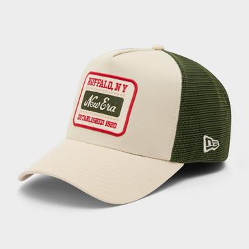 Beige New Era 9FORTY Patch A-Frame Trucker Cap 
