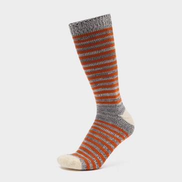 Orange Sealskinz Men’s Attleborough Bamboo Mid-Length Stripe Socks