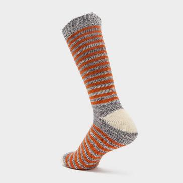 Orange Sealskinz Men’s Attleborough Bamboo Mid-Length Stripe Socks