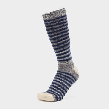 Blue Sealskinz Men’s Attleborough Bamboo Mid-Length Stripe Socks