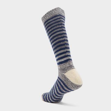 Blue Sealskinz Men’s Attleborough Bamboo Mid-Length Stripe Socks