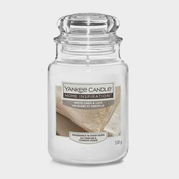 White Yankee candle White Linen & Lace Large Jar