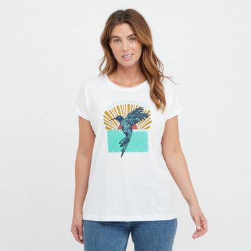 White Weird Fish Women’s Fly Free Slub Graphic T-Shirt