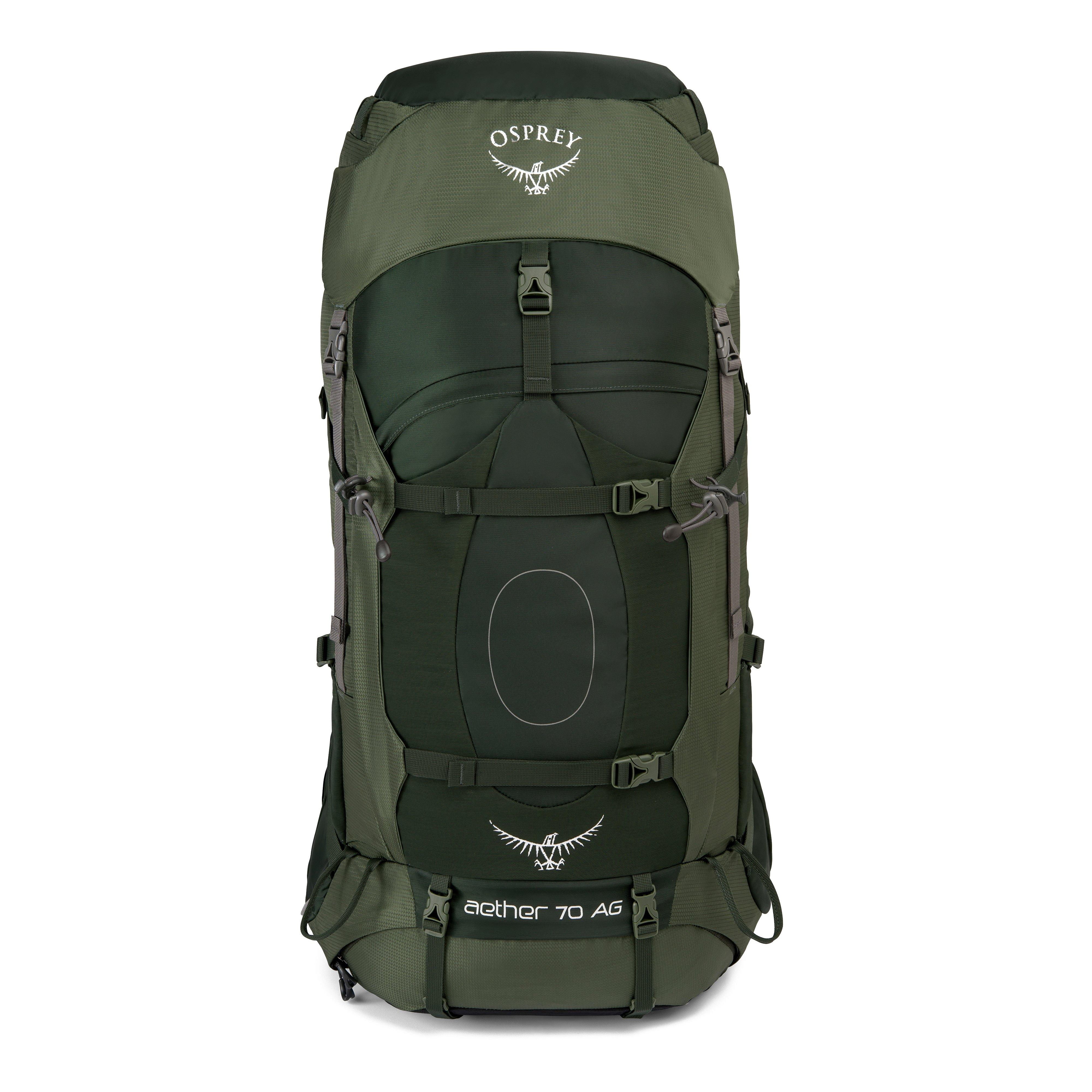 New Osprey Aether 70L Ag Rucksack Backpack Hiking Bag Outdoors Dark eBay