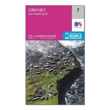 Pink Ordnance Survey Landranger 7 Orkney Southern Isles Map With Digital Version