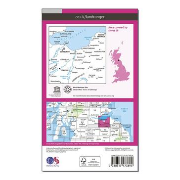 Orange Ordnance Survey Landranger Active 66 Edinburgh Penicuik  North Berwick Map With Digital Version