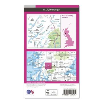 Pink Ordnance Survey Landranger 50 Glen Orchy & Loch Etive Map With Digital Version