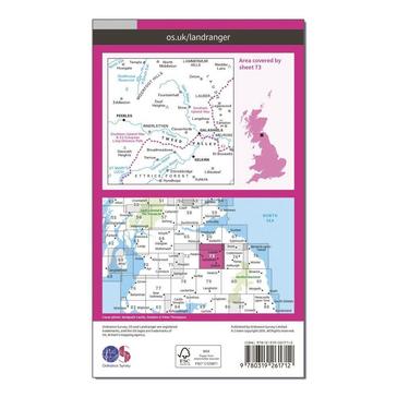 Pink Ordnance Survey Landranger 73 Peebles, Galashiels & Selkirk, Tweed Valley Map With Digital Version
