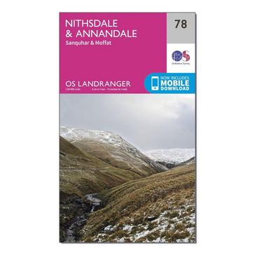 Pink Ordnance Survey Landranger 78 Nithsdale & Annandale, Sanquhar & Moffat Map With Digital Version