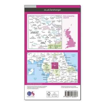 Pink Ordnance Survey Landranger 91 Appleby-in-Westmorland Map With Digital Version
