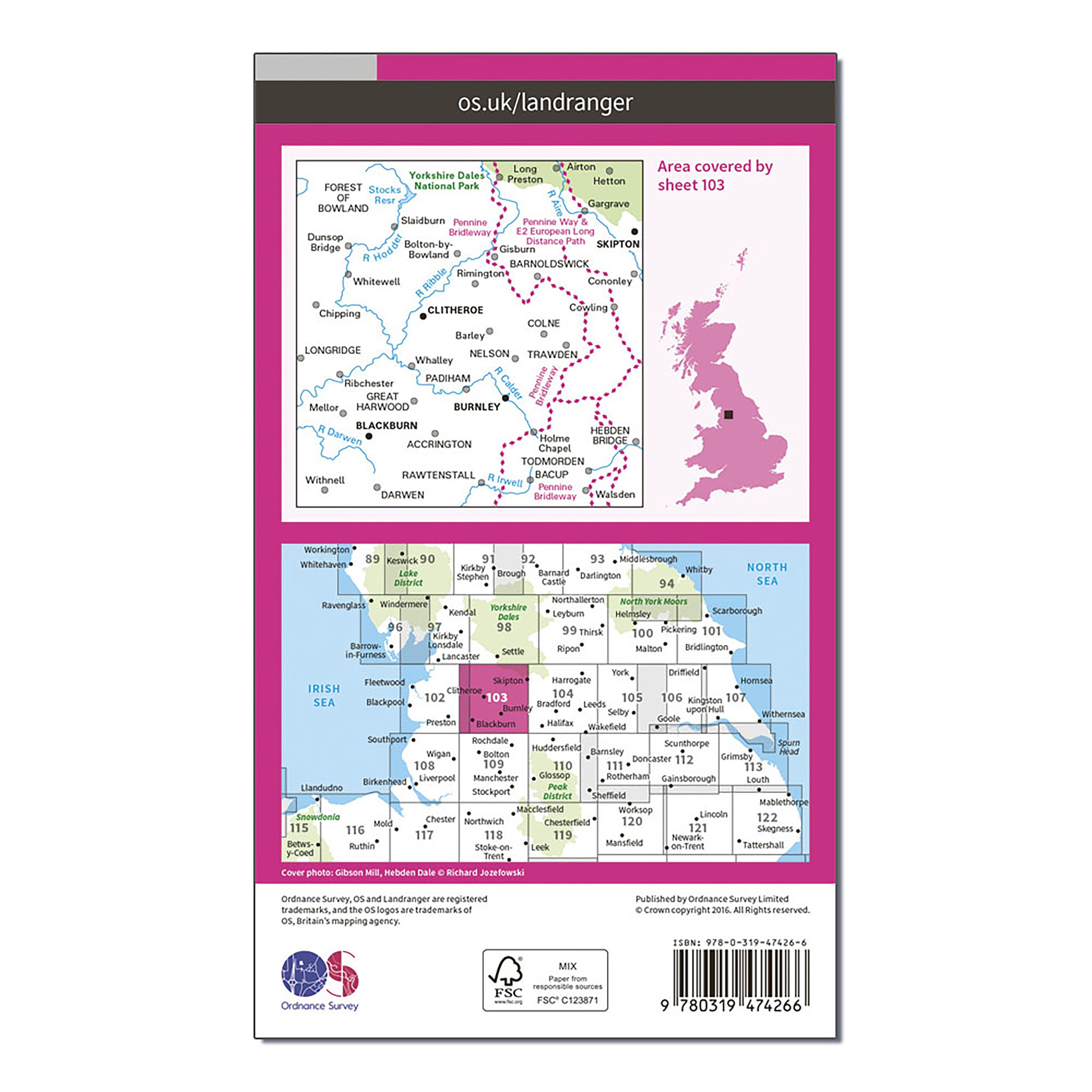 Ordnance Survey Landranger 103 Blackburn & Burnley, Clitheroe & Skipton Map Review