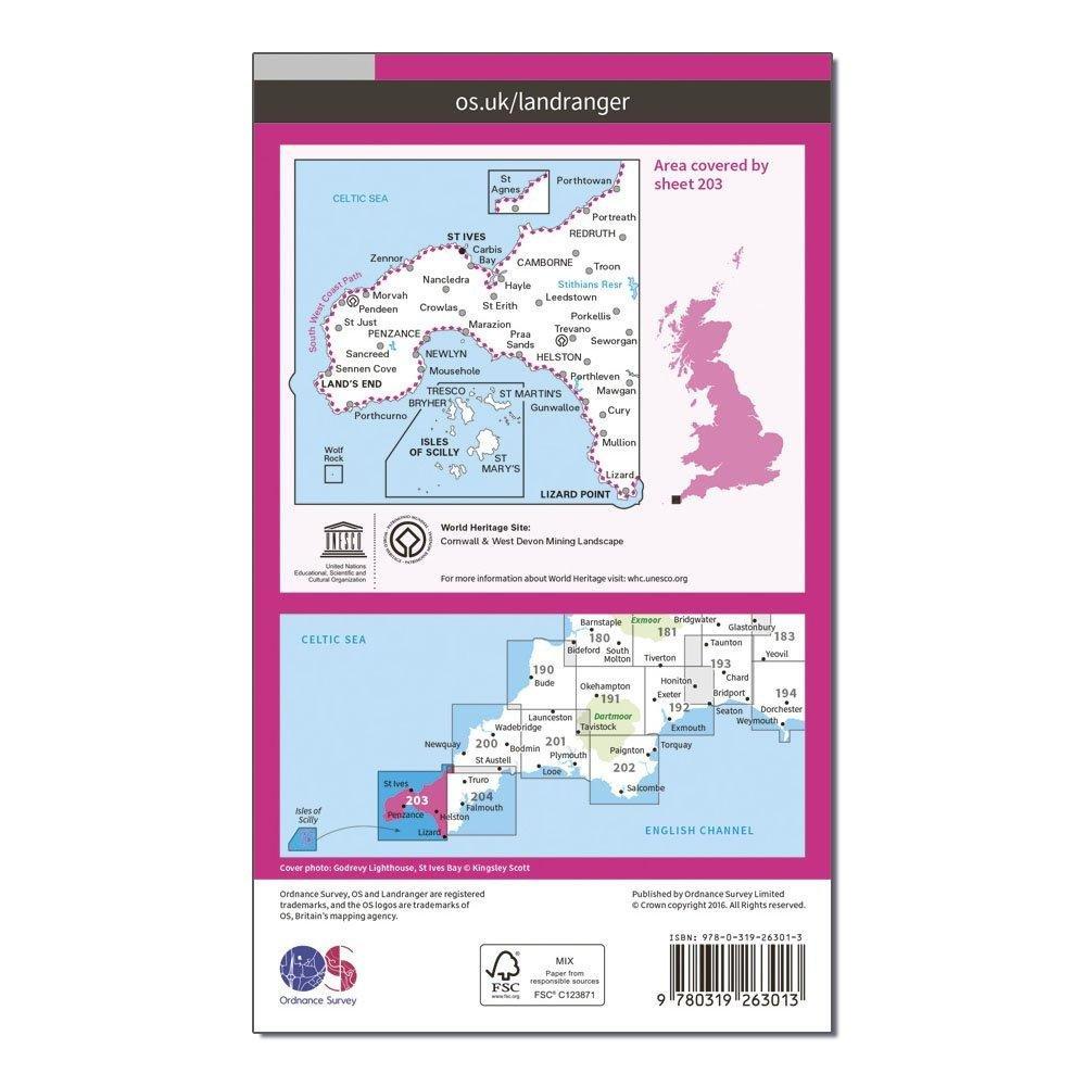 Ordnance Survey LR203 LANDS END ISLES OF SCILL Review