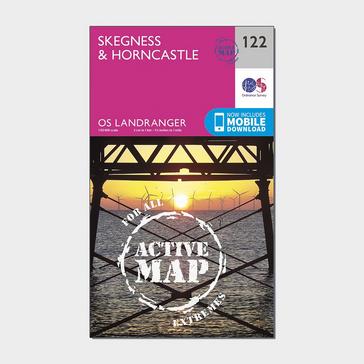 Pink Ordnance Survey Landranger Active 122 Skegness  Horncastle Map With Digital Version