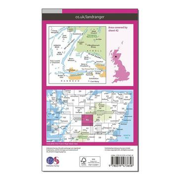 Pink Ordnance Survey Landranger 42 Glen Garry & Loch Rannoch Map With Digital Version