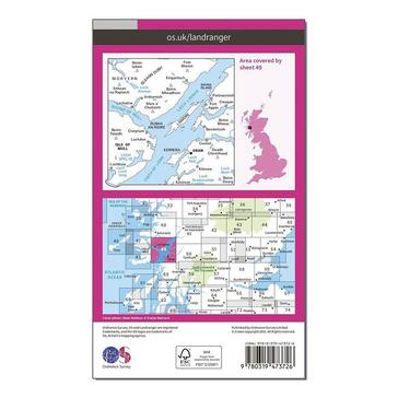 Pink Ordnance Survey Landranger Active 49 Oban & East Mull Map With Digital Version