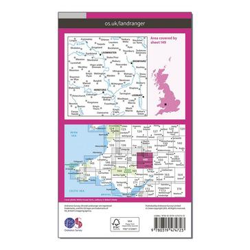 Pink Ordnance Survey Landranger Active 149 Hereford  Leominster Bromyard  Ledbury Map With Digital Version