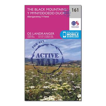 Pink Ordnance Survey Landranger Active 161 The Black Mountains Map With Digital Version