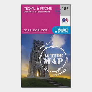 Pink Ordnance Survey Landranger Active 183 Yeovil & Frome Map With Digital Version