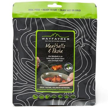 Green Wayfayrer Meatballs & Pasta In Tomato Sauce Ready-to-Eat Camping Food