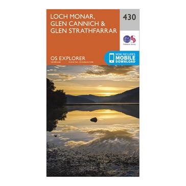 Orange Ordnance Survey Explorer 430 Loch Monar, Glen Cannich & Glen Strathfarrar Map With Digital Version
