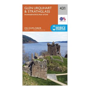 Orange Ordnance Survey Explorer 431 Glen Urquhart & Strathglass Map With Digital Version