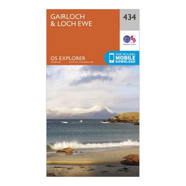 Orange Ordnance Survey Explorer 434 Gairloch & Loch Ewe Map With Digital Version