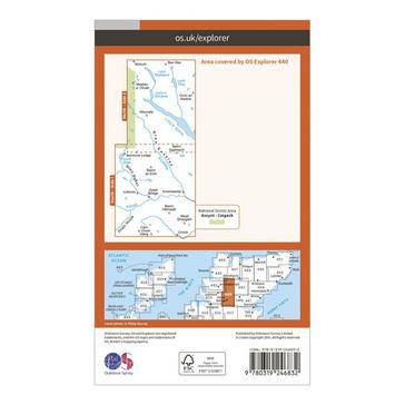 Orange Ordnance Survey Explorer 440 Glen Cassley  Glen Oykel Map With Digital Version