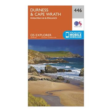 Orange Ordnance Survey Explorer 446 Durness & Cape Wrath Map With Digital Version