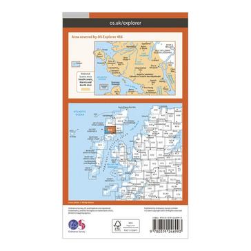 Orange Ordnance Survey Explorer 456 North Harris  Loch Seaforth Map With Digital Version