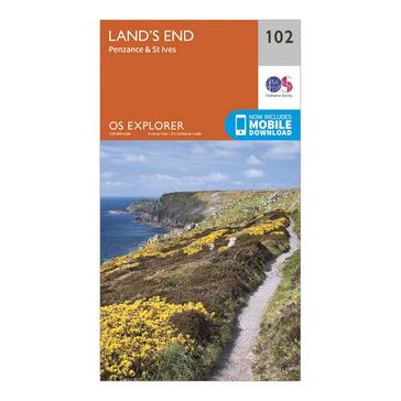 Orange Ordnance Survey Explorer 102 Land's End Map With Digital Version