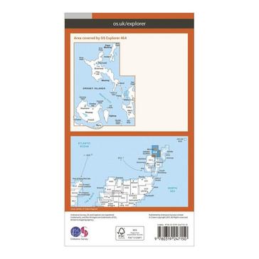 Orange Ordnance Survey Explorer 464 Orkney Map With Digital Version