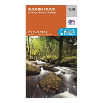 Orange Ordnance Survey Explorer 109 Bodmin Moor Map With Digital Version