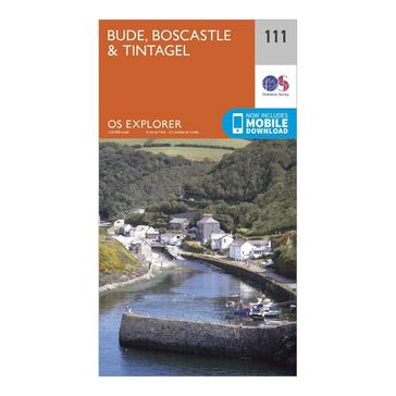 Orange Ordnance Survey Explorer 111 Bude Boscastle  Tintagel Map With Digital Version