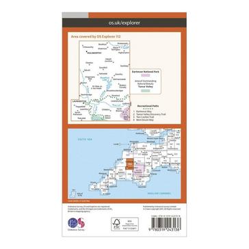 Orange Ordnance Survey Explorer 112 Launceston & Holsworthy Map With Digital Version
