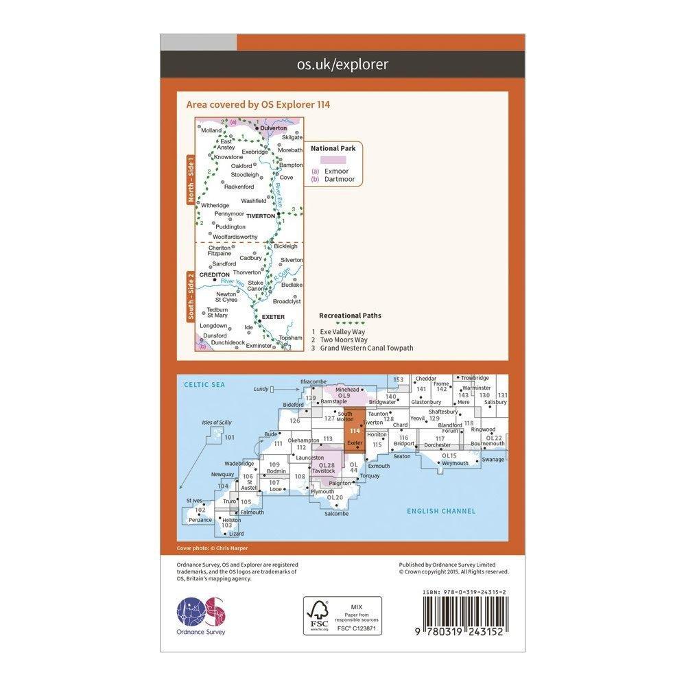 Ordnance Survey Explorer 114 Exeter & The Exe Valley Map With Digital Version Review