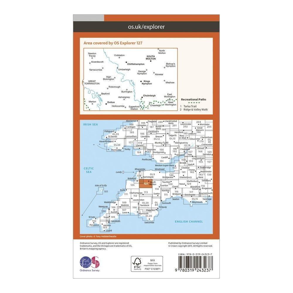 Ordnance Survey EXP 127 South Molton & Chulmeigh Map With Digital Version Review